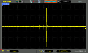 12V rail glitching when turning on load