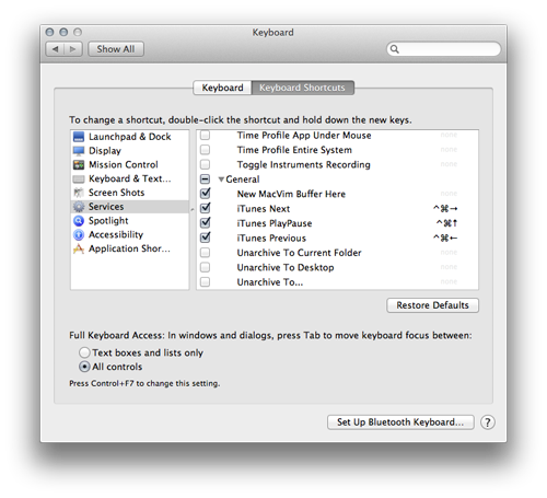 Screenshot System Preferences